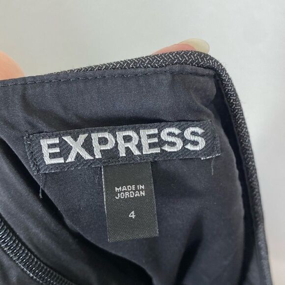 Express Dark Grey 2 Pocket Slitted Hem Pencil Skirt - Picture 4 of 5